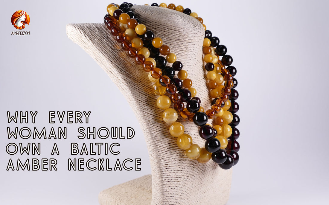 Baltic amber necklace for woman | Buy real authentic Baltic amber jewelry for adults.