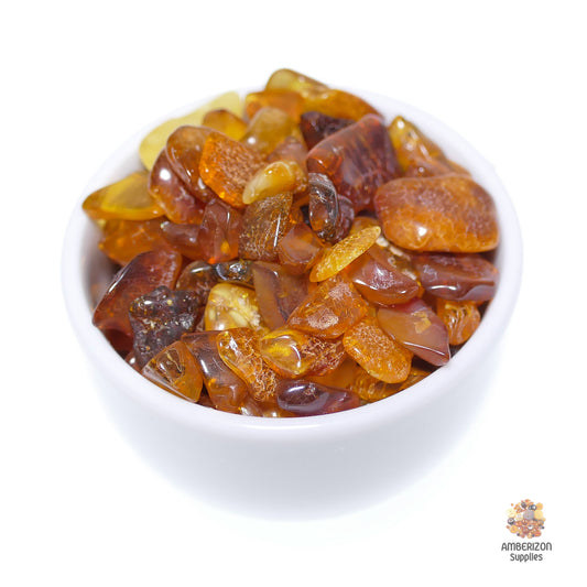 Tumbled natural authentic polished Baltic amber chips