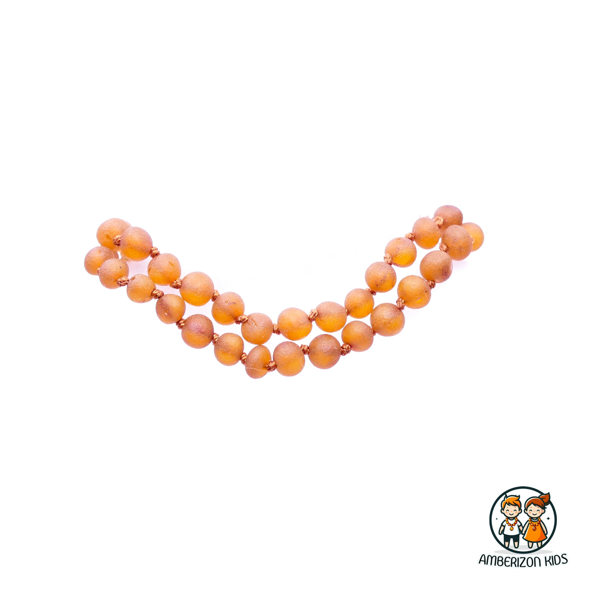 Golden Amber Teething Necklace - Versatile for All Genders - Raw Frosted Finish