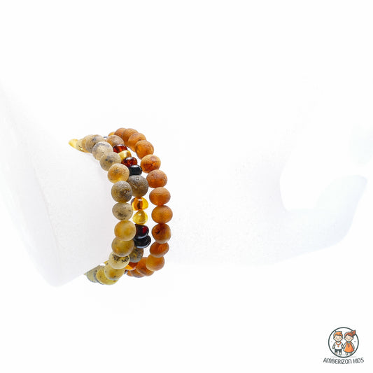 Baby Baltic amber bracelet-anklet 3x bundle