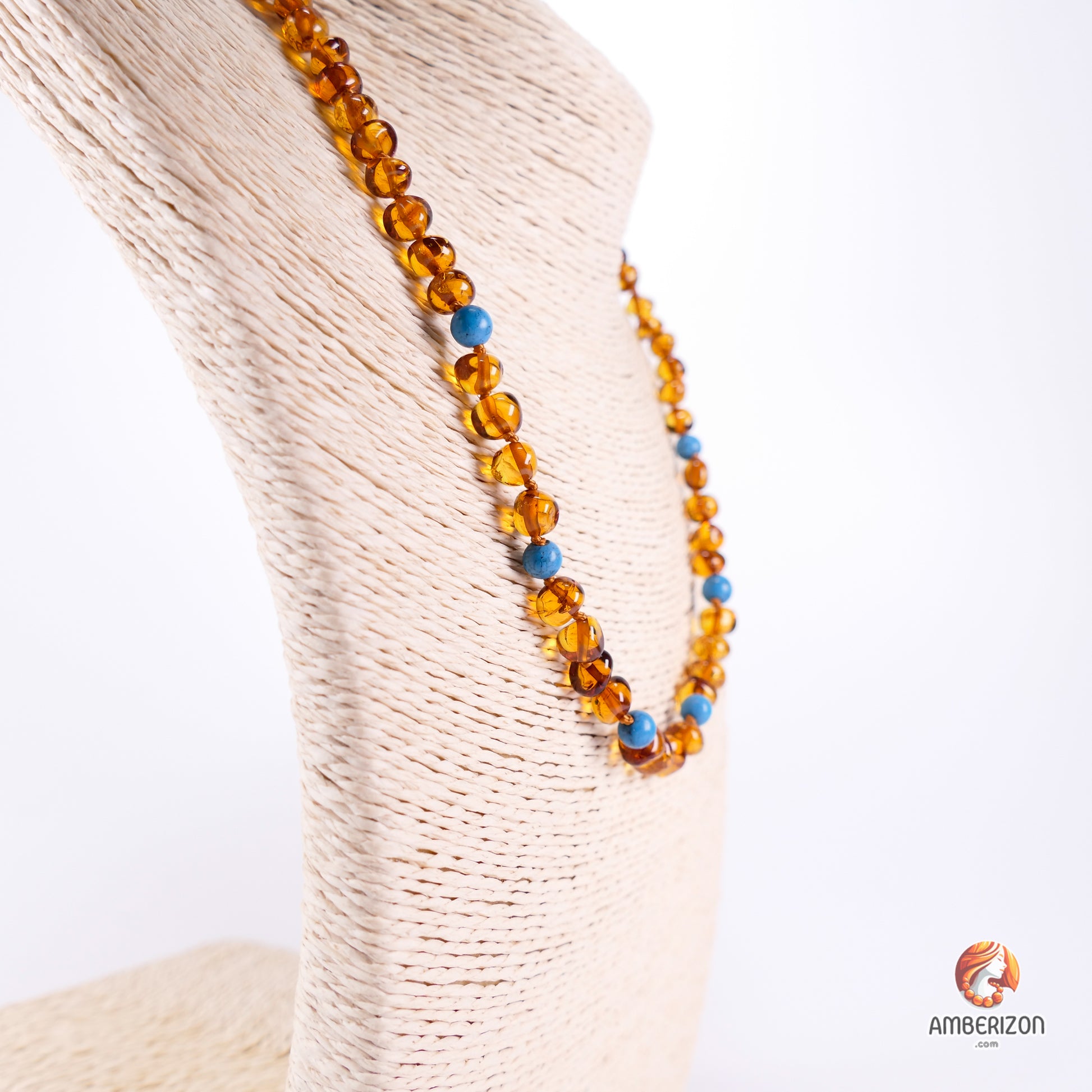 Handcrafted Adult Baltic Amber Necklace - Contemporary Design - 49cm Length