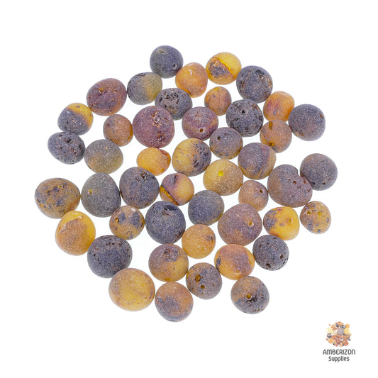 Loose amber beads for DIY - Dark grey baroque shape beads