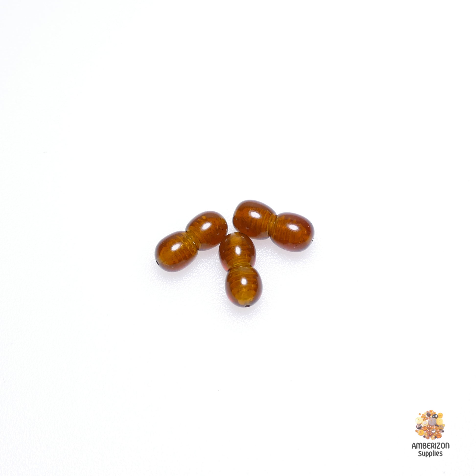 Twist screw barrel closure in amber imitation, 0.5g weight, Ø1mm hole, ~17mm for DIY jewelry