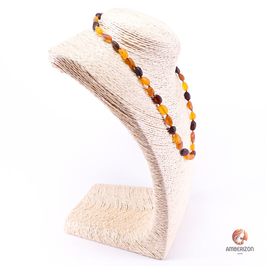 Unisex Baltic Amber Necklace - Dark Multicolored
