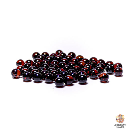 loose amber beads - cherry color amber balls