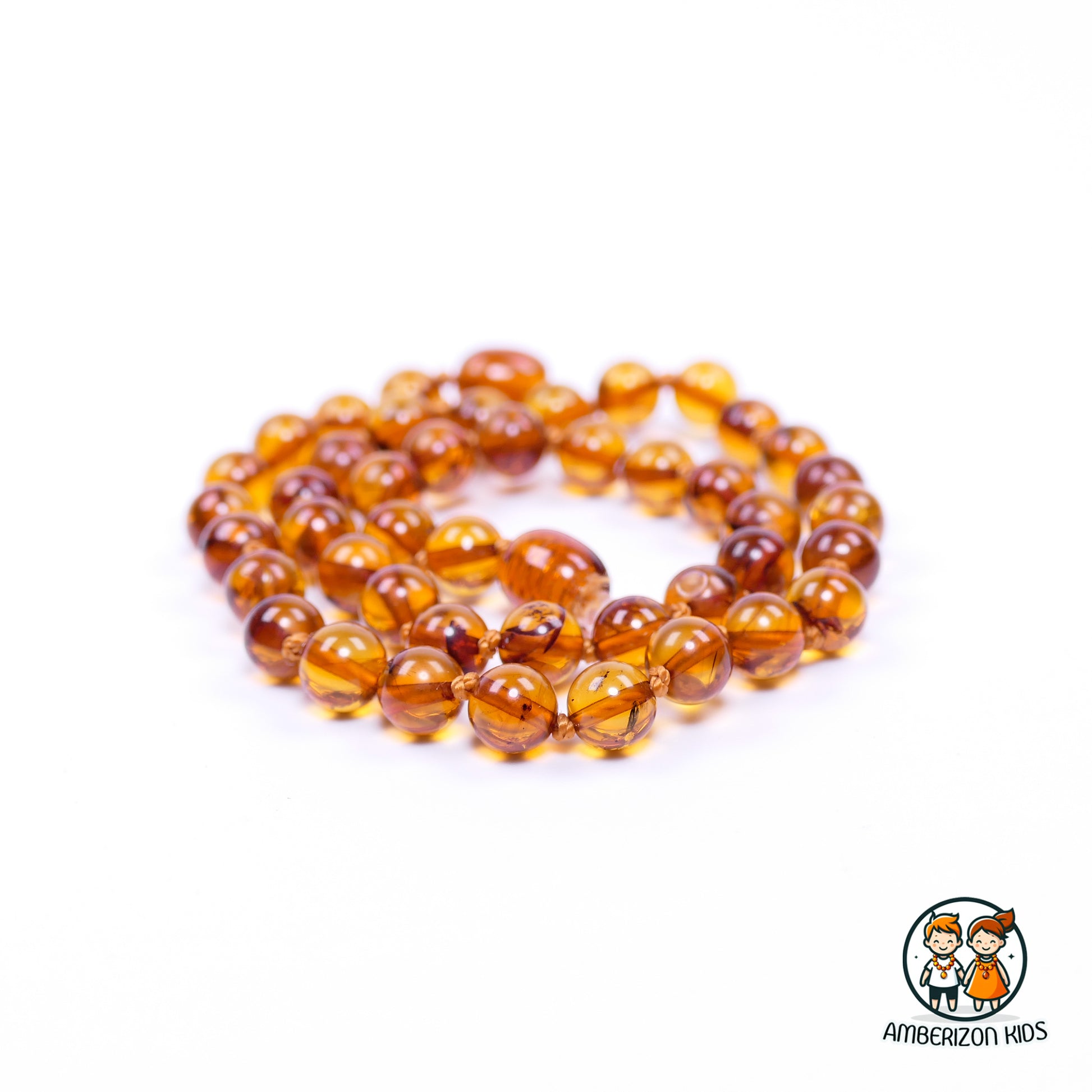 Amber Dreams: Child's Round Bead Necklace - Baltic Amber, Ø6mm Beads, 6.5g
