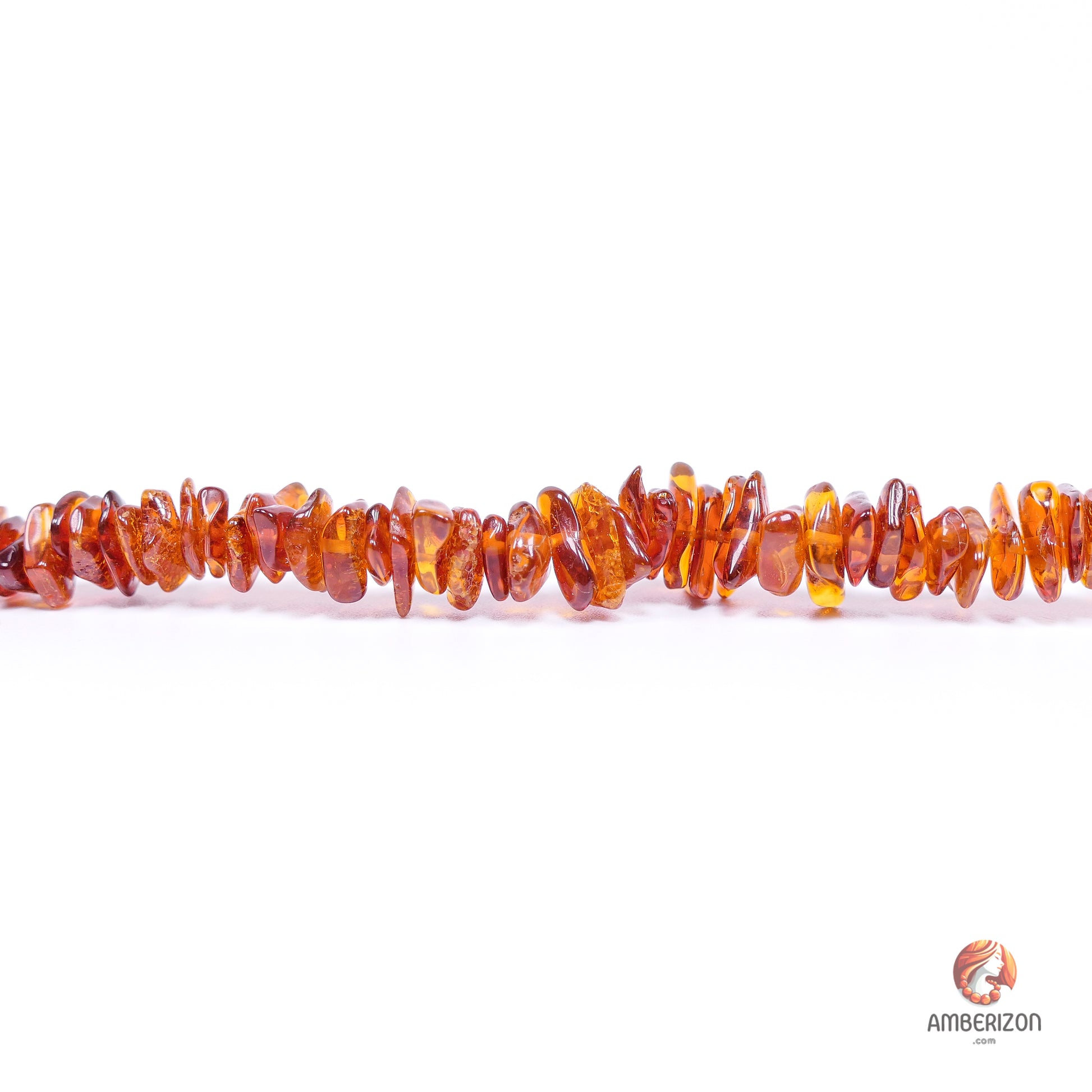 Baltic amber chip necklace - Cognac amber chip strand