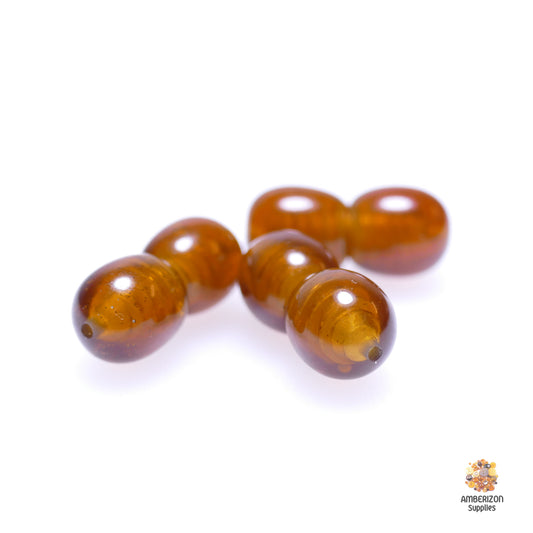 Polished glossy amber imitation barrel screw clasp, ~17mm, 0.5g, Ø1mm, light brown for DIY crafts