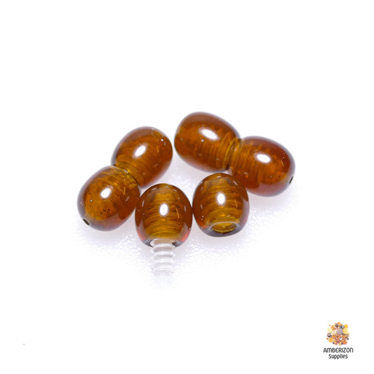 Plastic amber imitation screw twist barrel clasp, ~17mm, ~7mm, 0.5g, Ø1mm, cognac, glossy for jewelry making