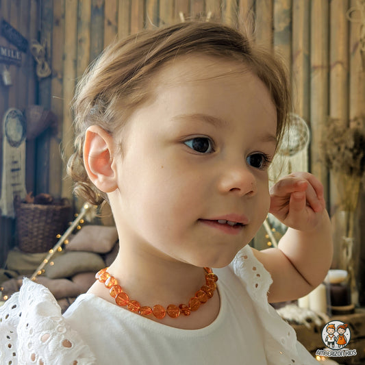 Baltic amber Baby necklace - Premium Tablet shape beads