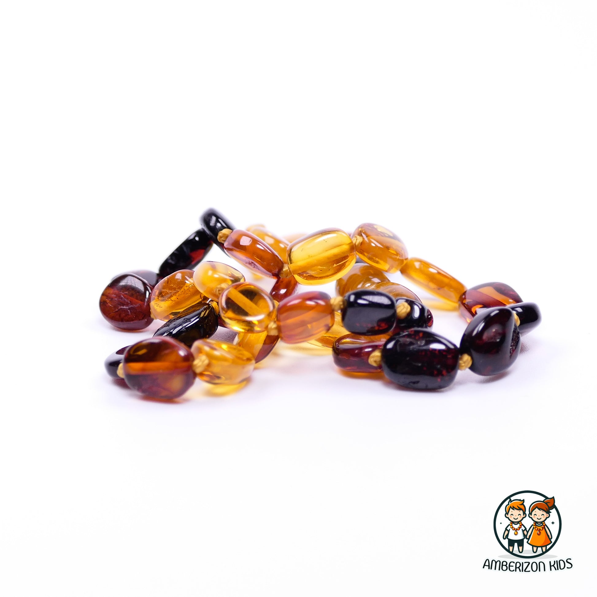Radiant Spectrum: Genuine Baby Amber Necklace - Unisex - Handcrafted with Smooth Olive Amber Beads