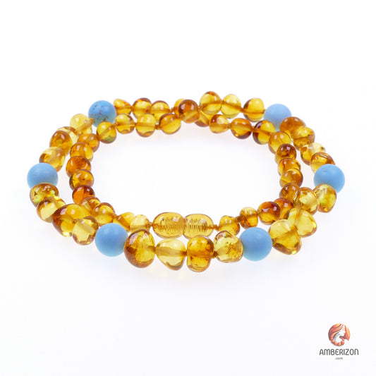 Women's Baltic Amber Necklace - Modern Glossy Finish (47cm)