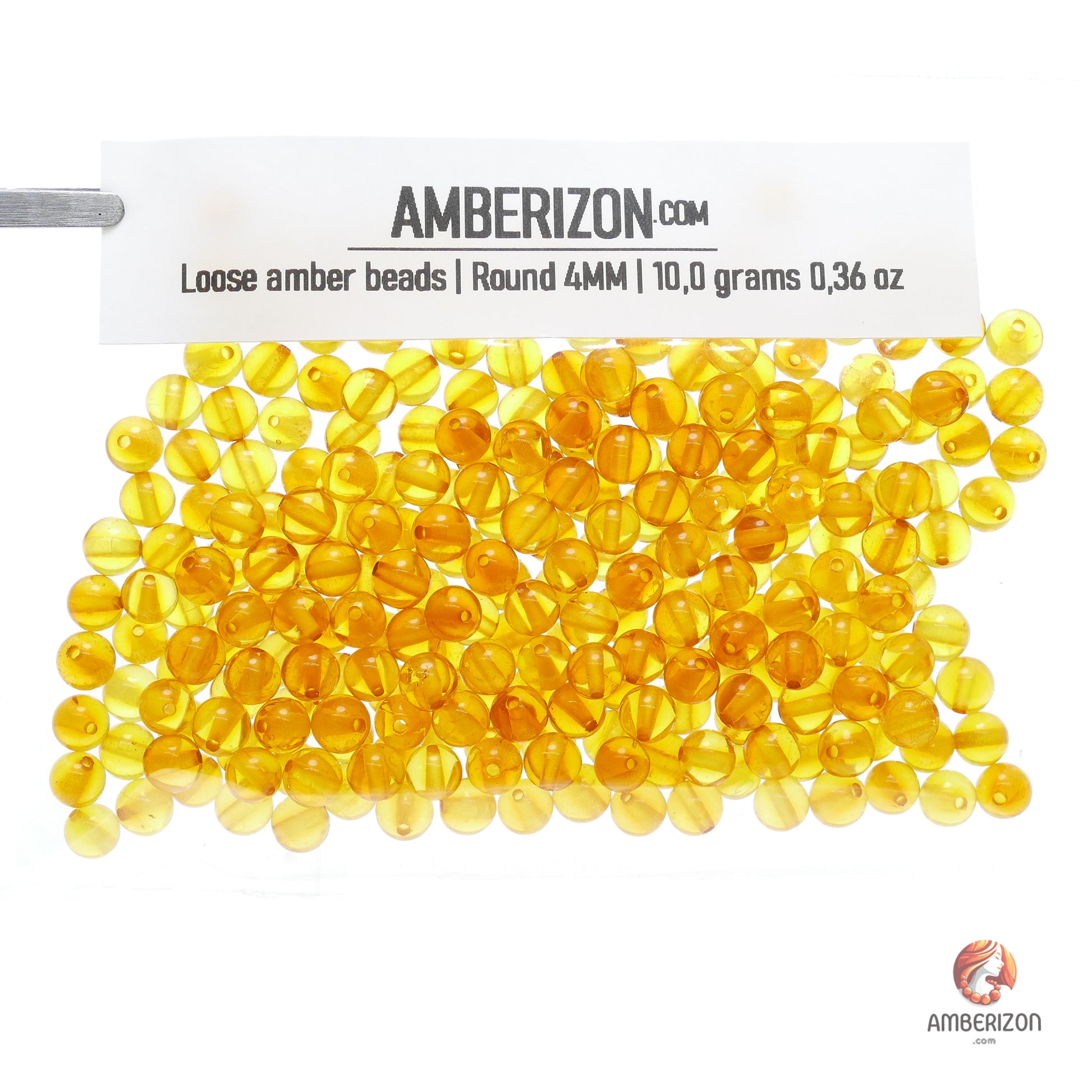 Authentic Baltic Amber Beads (Honey, Round, Polished), Sold Individually (Ø4mm, Ø5mm, Ø8mm)