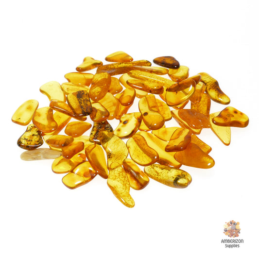 Tumbled Baltic amber stones - AAA clear translucent pieces - nuggets
