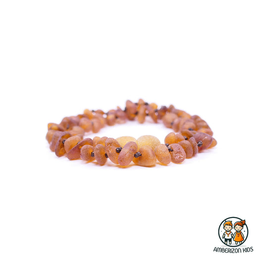 Light cognac raw amber baby necklace - Unisex - Chip beads
