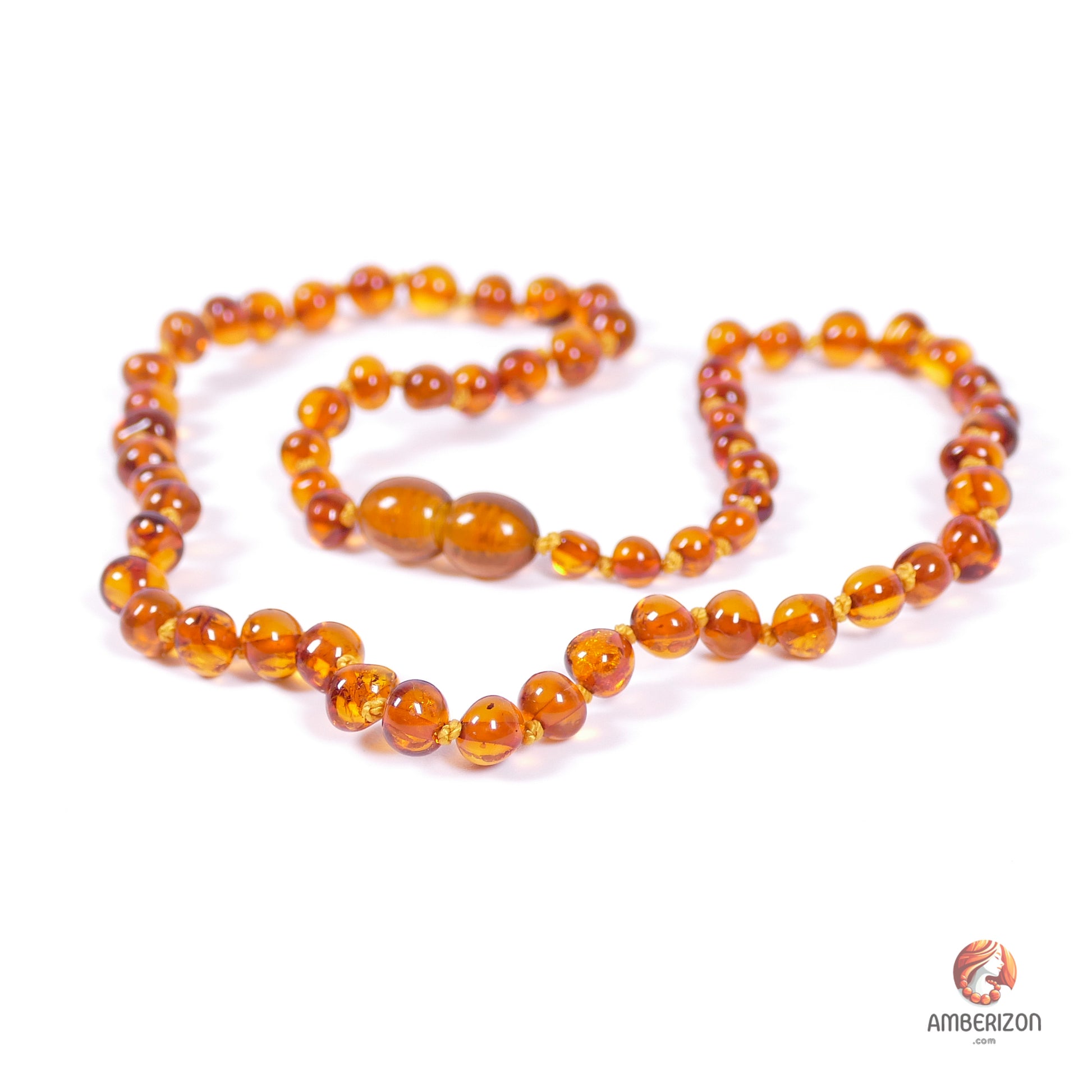 uthentic Unisex Baltic Amber Necklace - Modern Twist Barrel Clasp