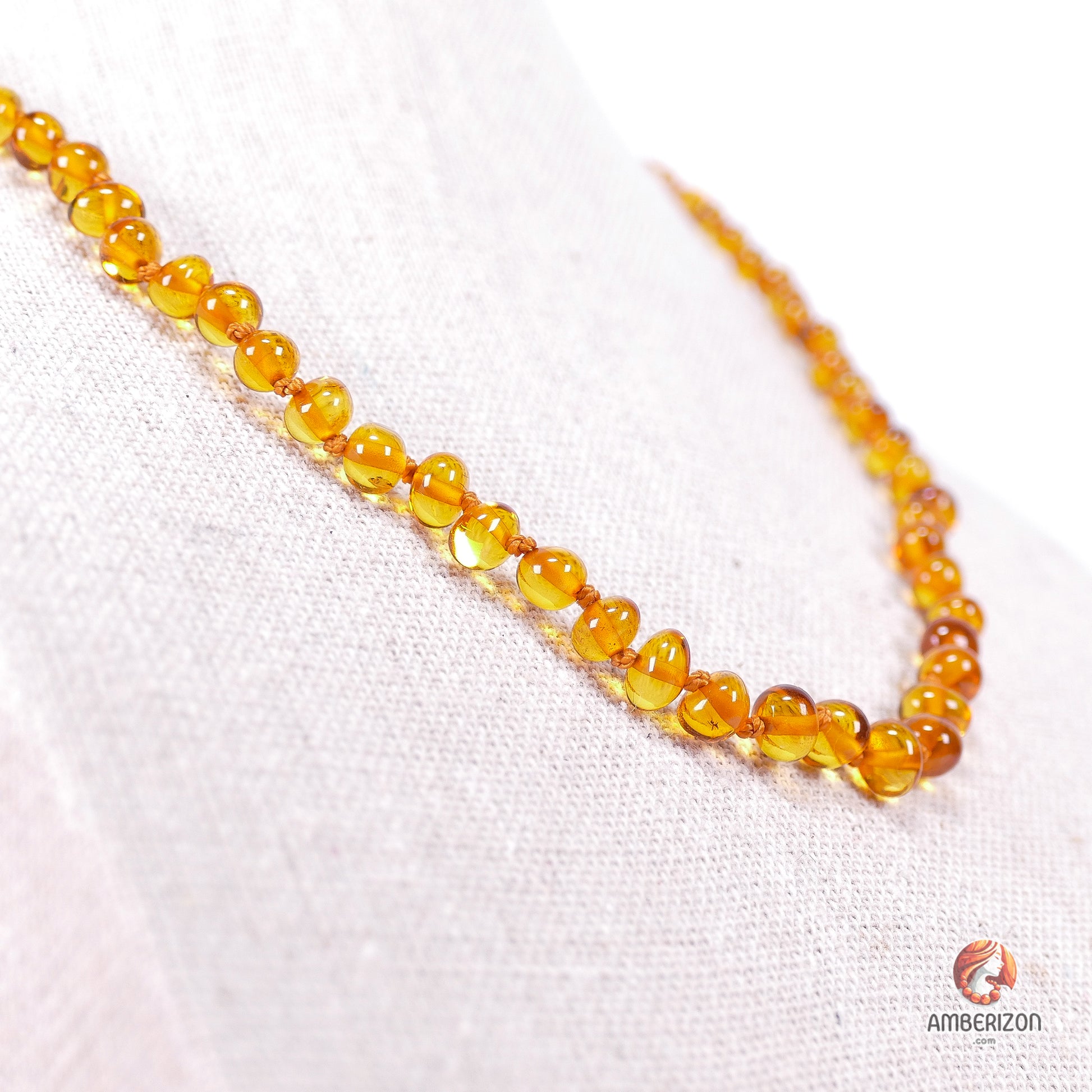 Genuine Unisex Baltic Amber Necklace - Handcrafted - Honey Color