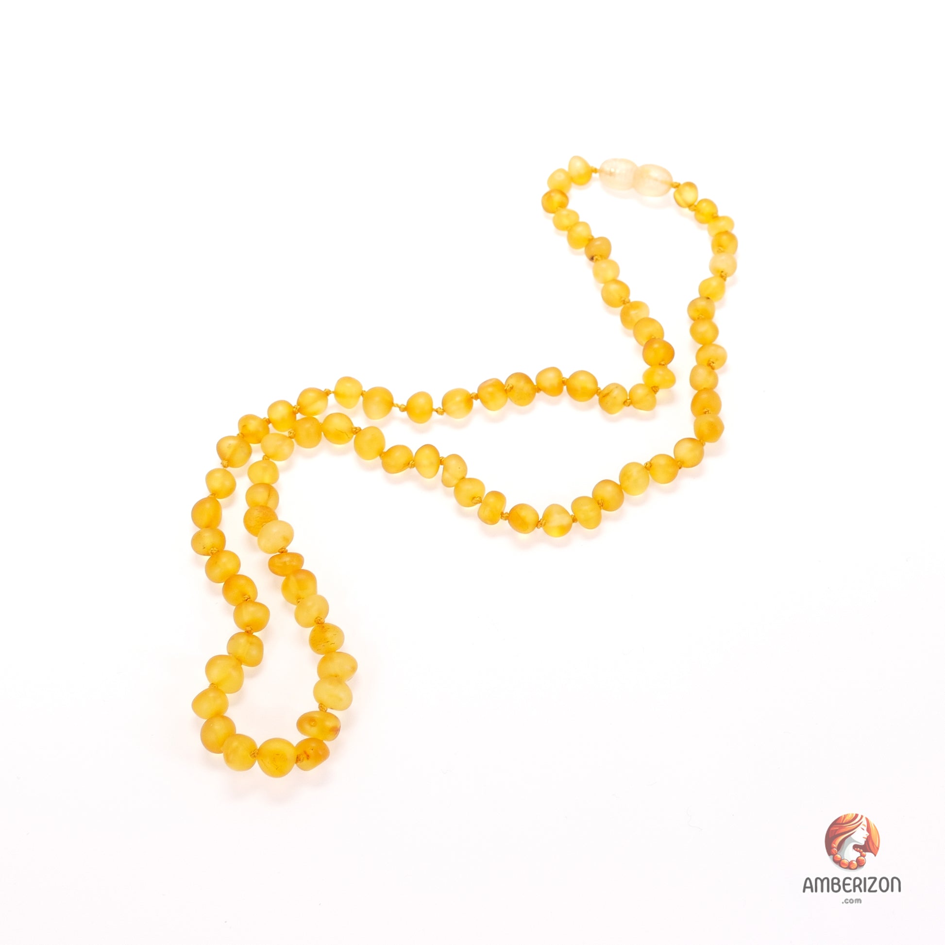 Raw Unpolished Baltic Amber Necklace in honey (yellow) color for Everyday Wear