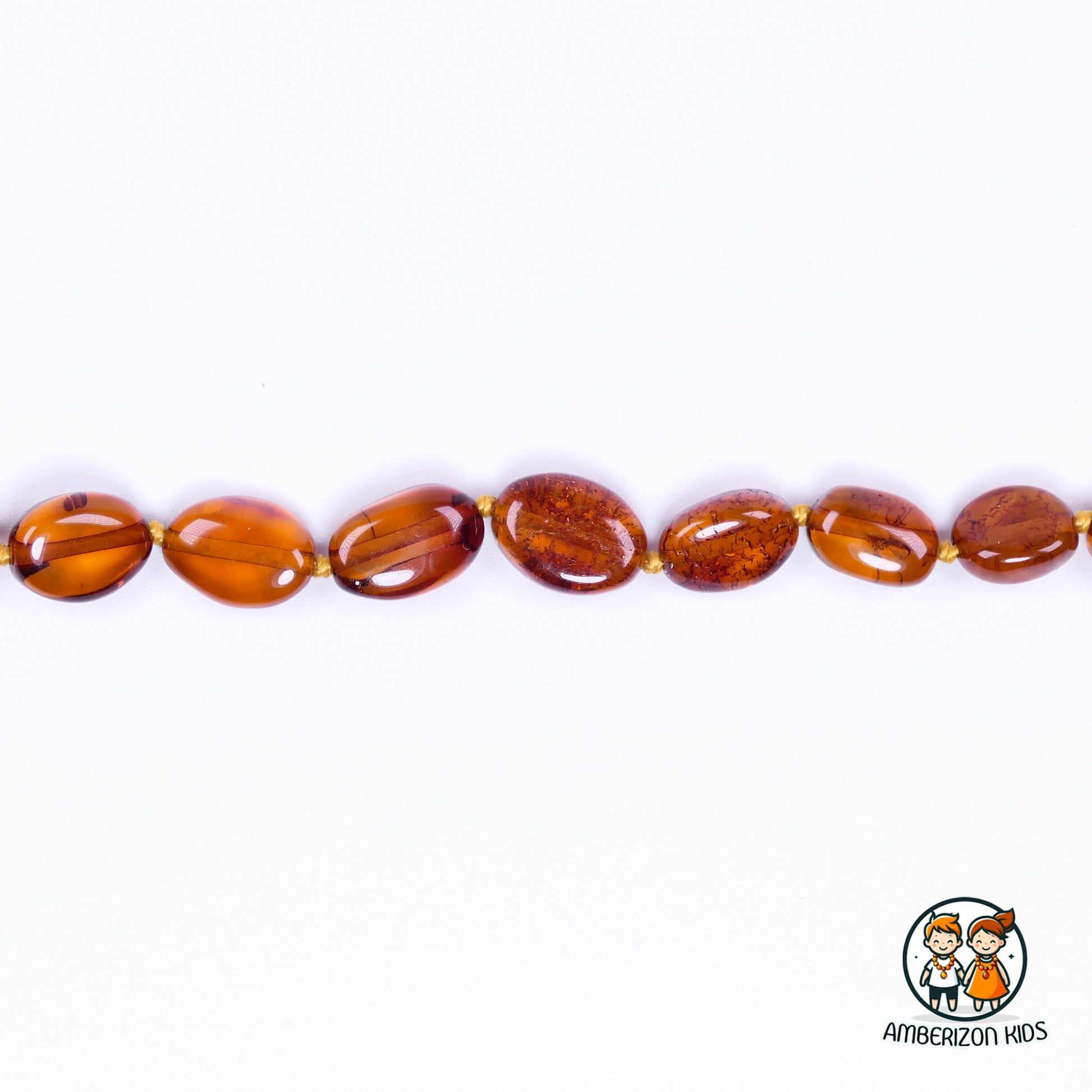 Olive amber teething necklace for boys and girls - Teething jewelry