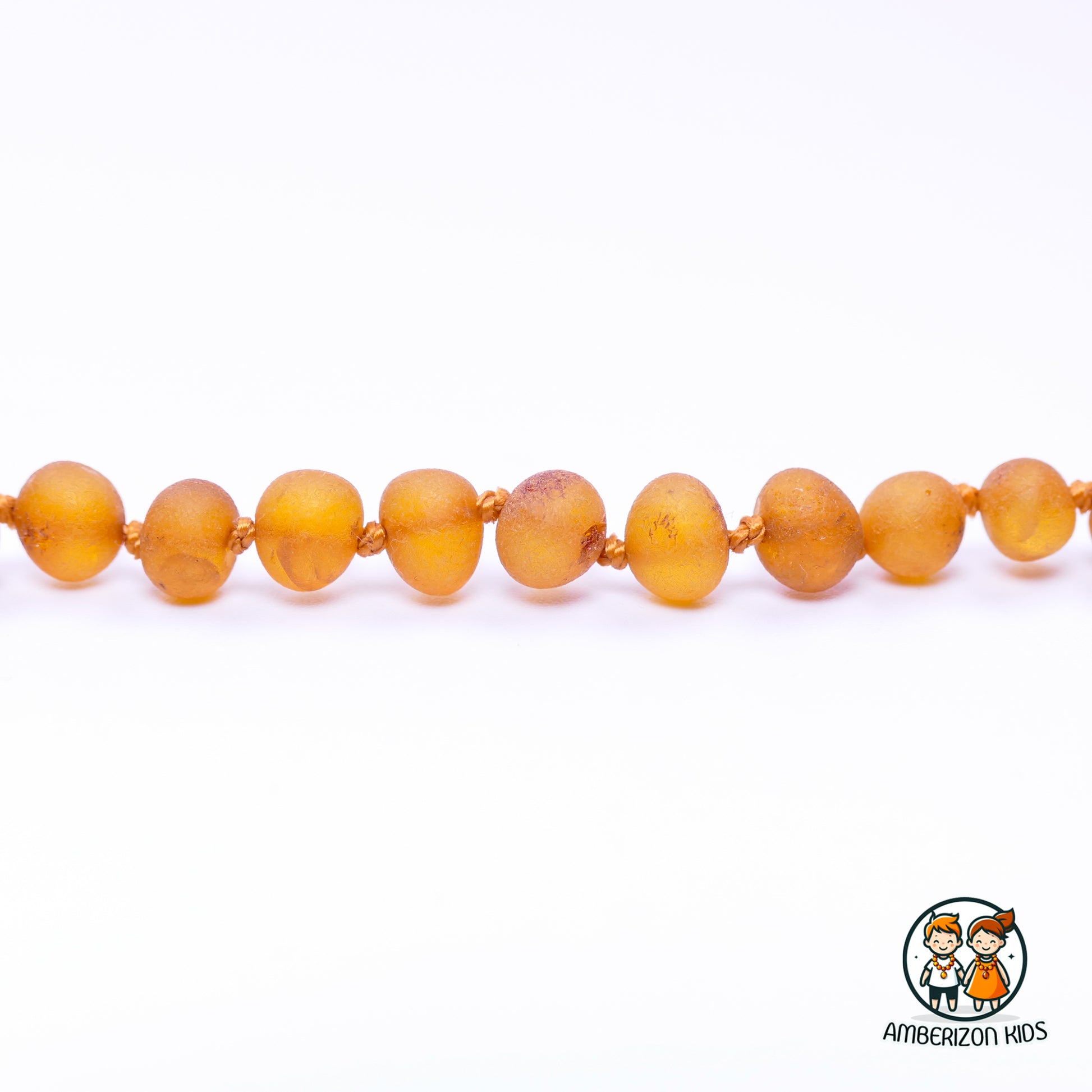 "Warmth of Amber Teething Necklace - Unisex Appeal - Premium Raw Amber with a Frosted Finish