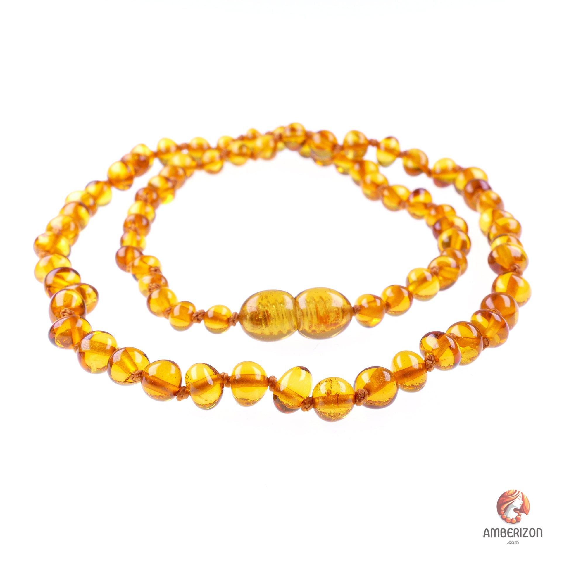 Authentic Baltic Amber Baroque Necklace - Modern Design - Certified