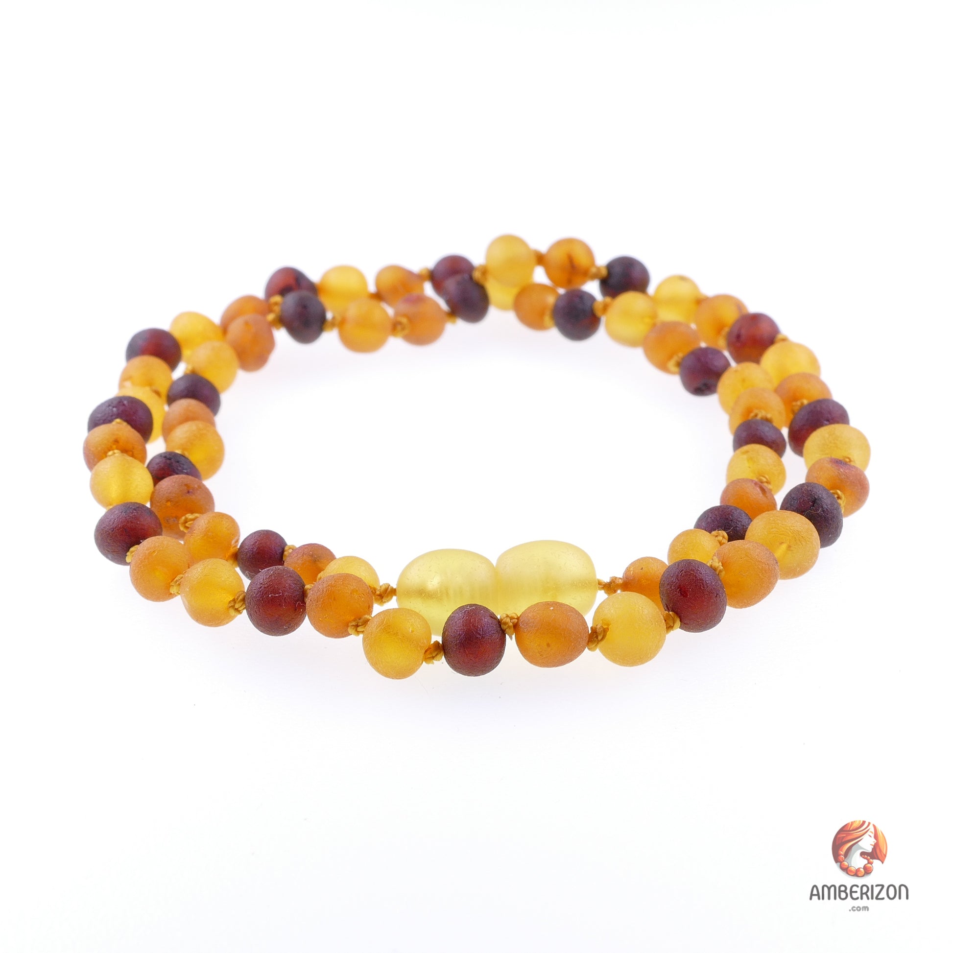 Knotted minimalist contemporary amber necklace | Organic amber beads