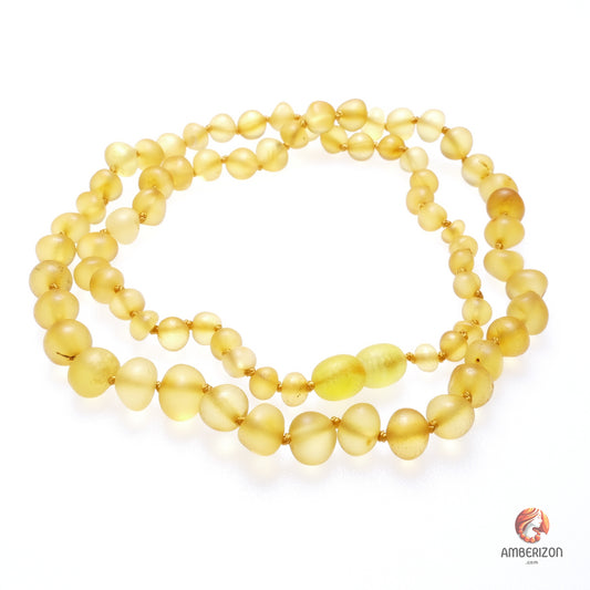 Adult honey unpolished amber necklace -Handcrafted Lithuanian Baltic Amber Jewelry for Adults