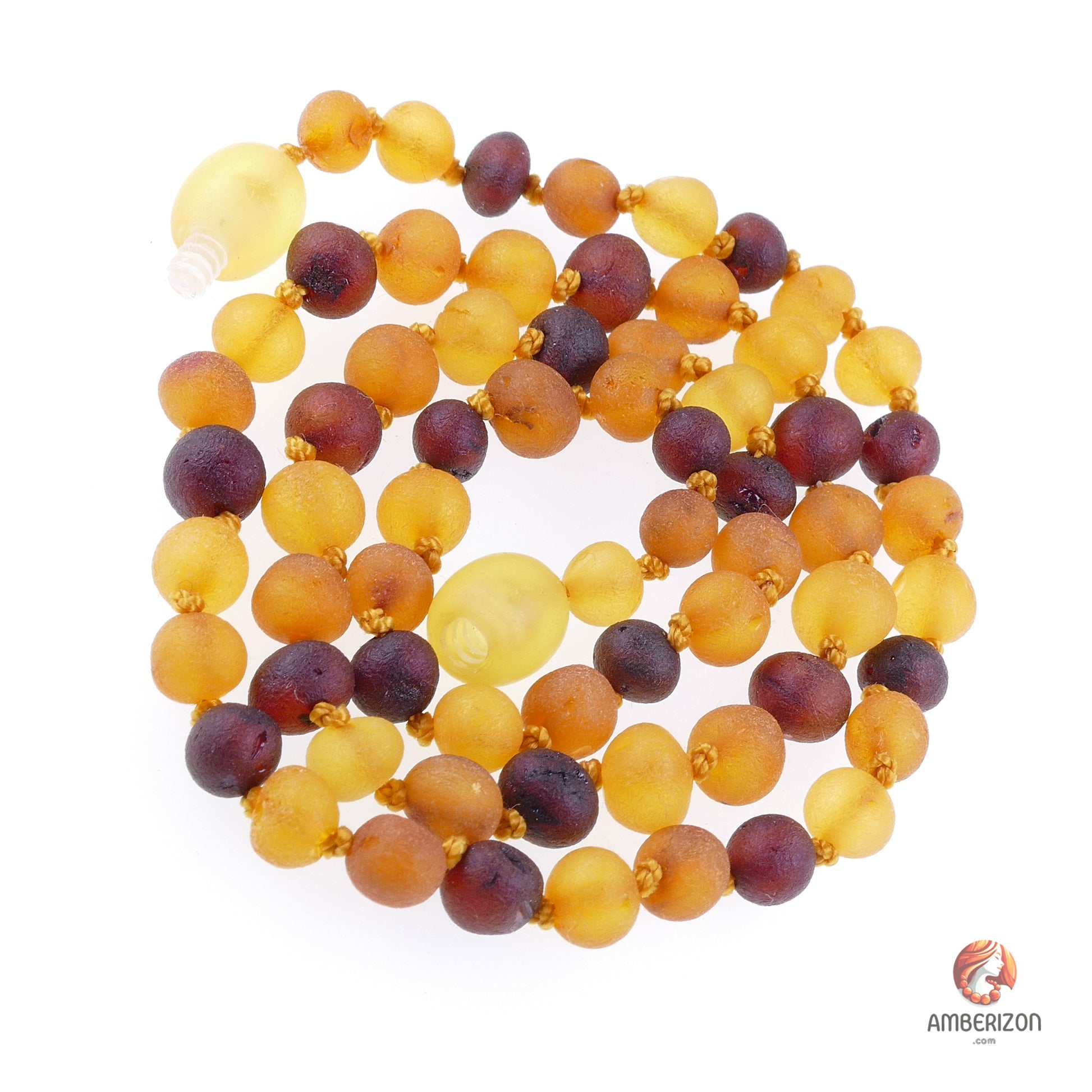 Minimalist unisex Raw amber necklace | Genuine Baltic amber beads