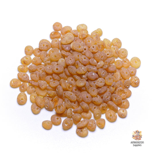 Authentic Baltic Amber Beads, Honey Color, Chips 4-6mm Mix, Unpolished Matte Finish, Sold by Baltic Crafts for Jewelry Making, DIY, Crafts, Bead-Work