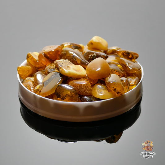 Tumbled Baltic Amber Raw Polished Stones - Natural Healing Gemstones