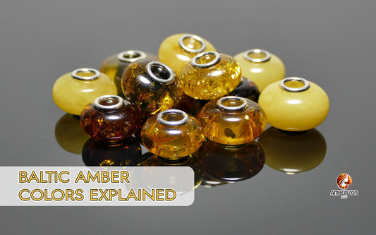 Baltic amber colors explained: lemon, golden, honey, cherry, grey/black, egg-yolk, milky-white, royal white amber