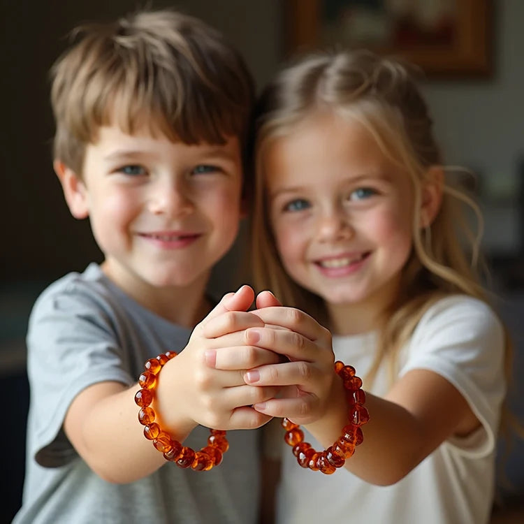 Baltic amber bracelets and anklets for children