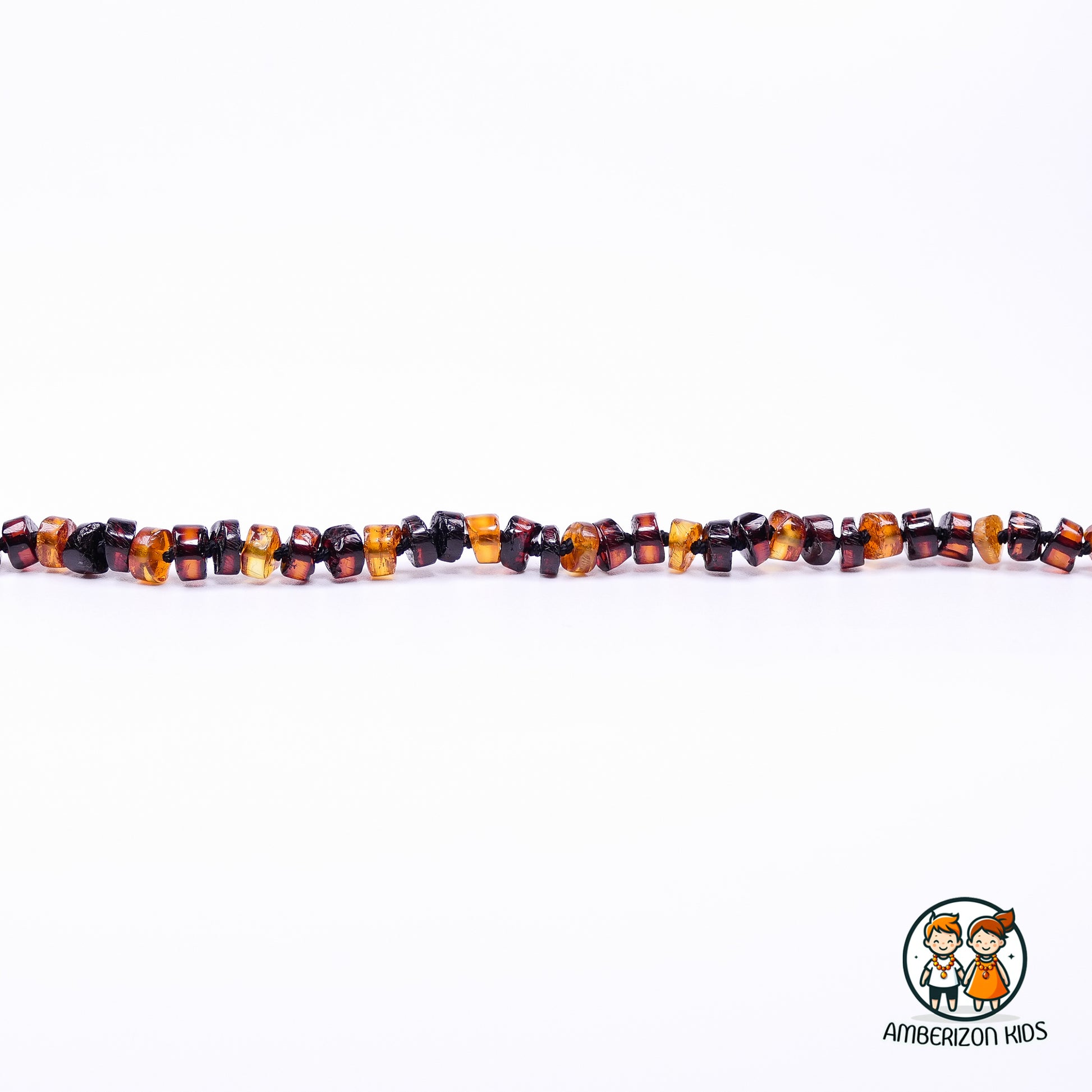 Cylinder bead Baltic amber baby necklace - Smooth polished amber beads
