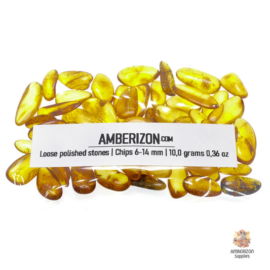 Tumbled Baltic amber stones - AAA clear translucent pieces - nuggets