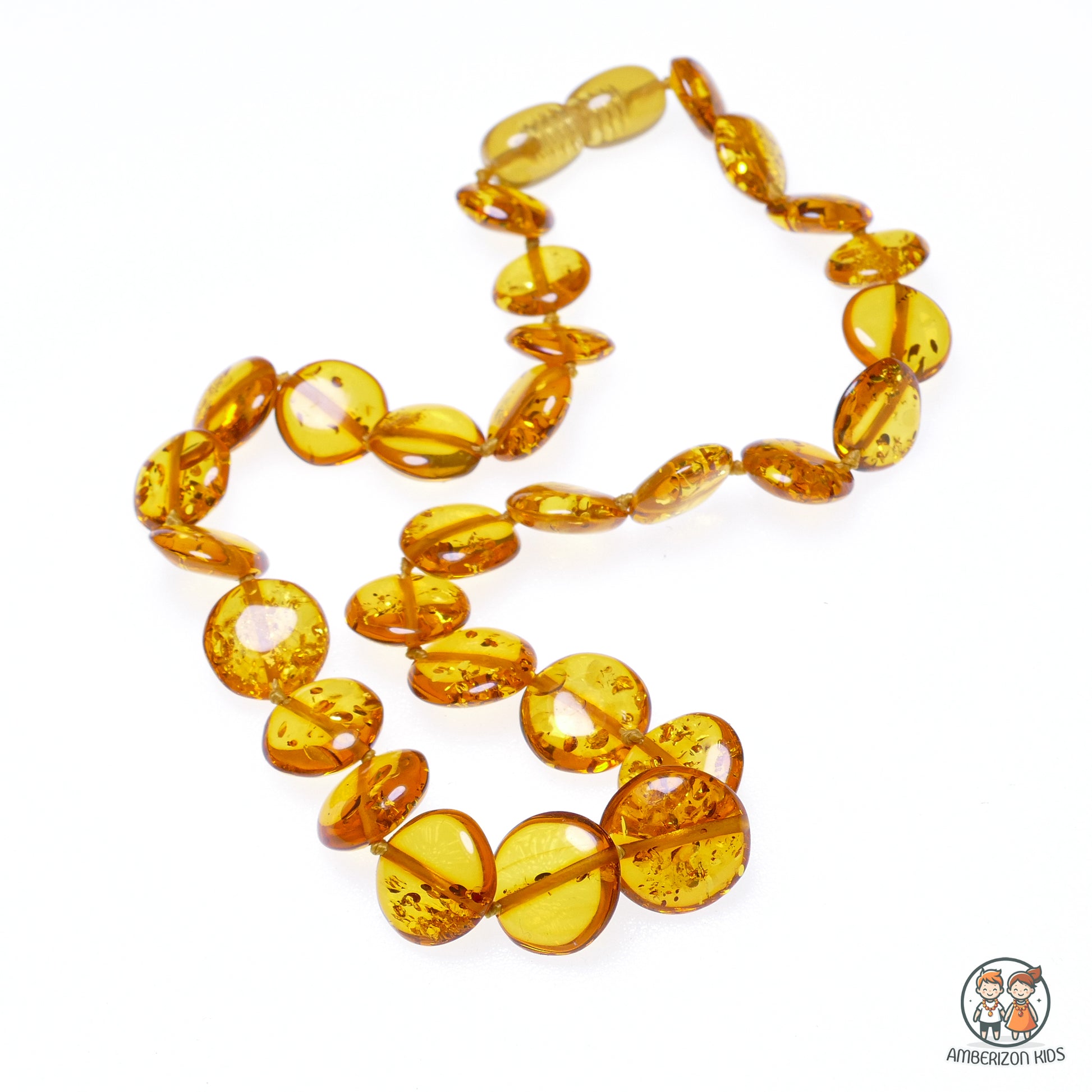 Baltic amber Baby necklace - Premium Tablet shape beads