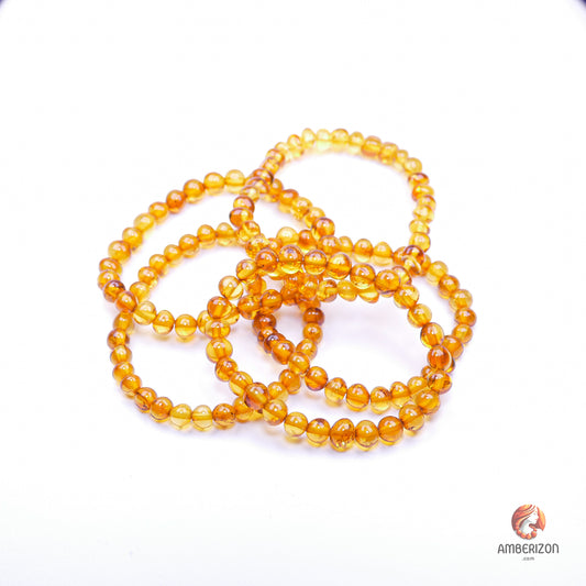 Clear polished amber bracelet - Premium translucent baroque beads