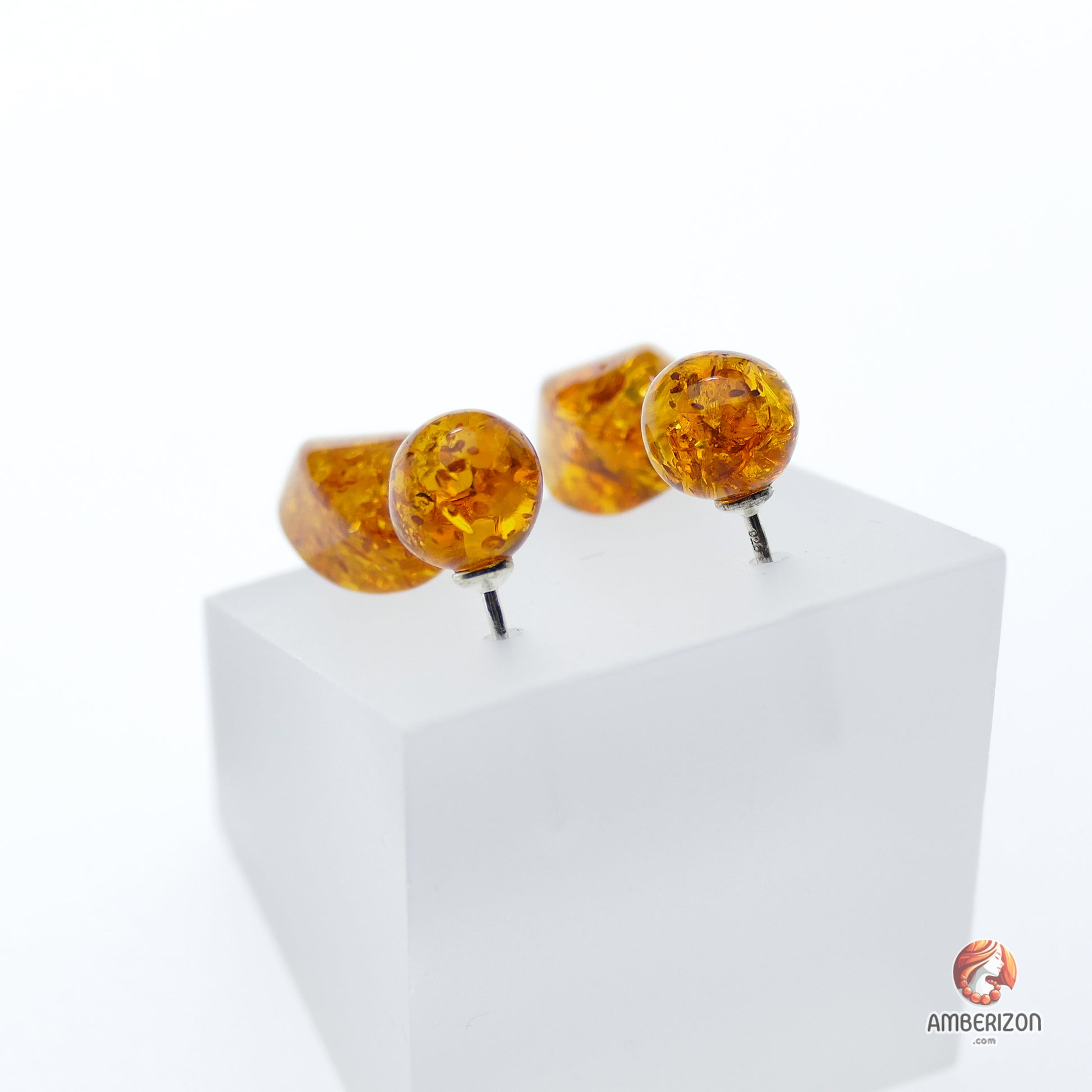 Baltic amber earrings - Honey dongle earrings