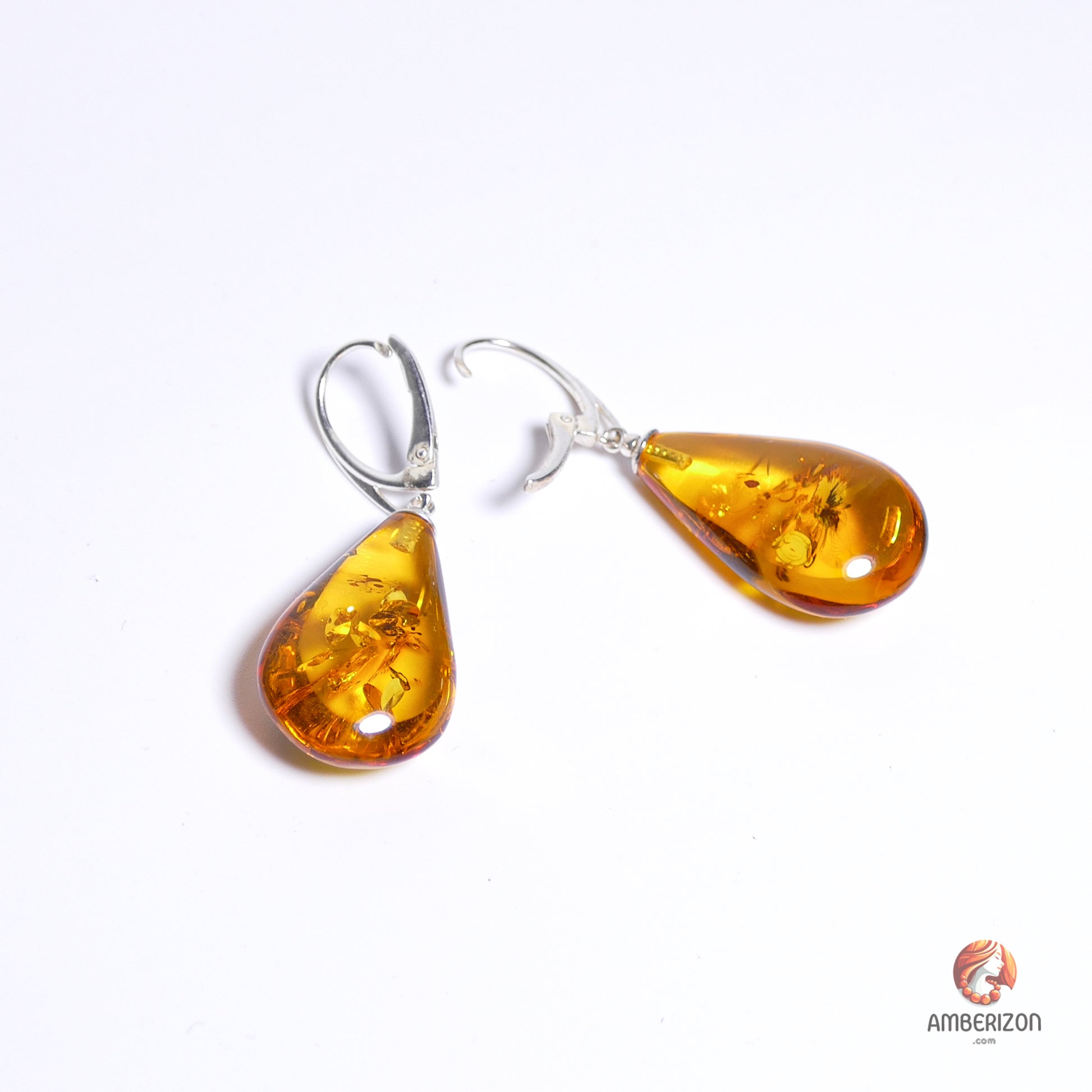 Baltic amber earrings - Honey drops