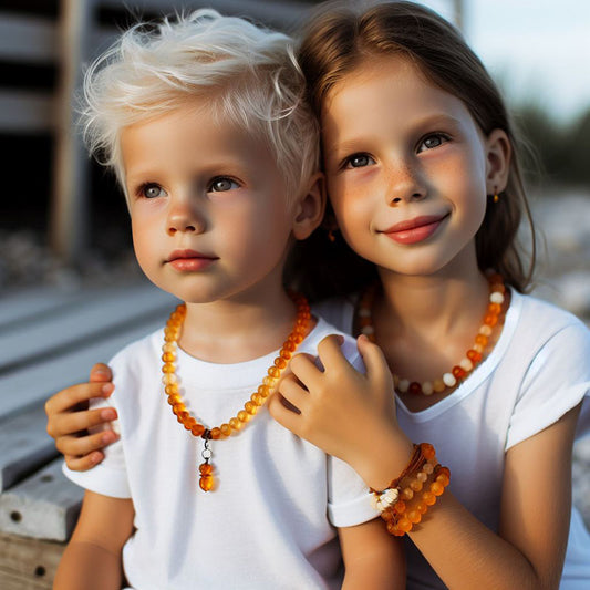 Baltic amber teething necklaces, Baltic amber teething bracelets, Baltic amber teething Anklets