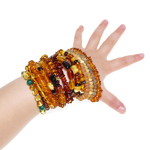 Baltic amber bracelets and anklets for children