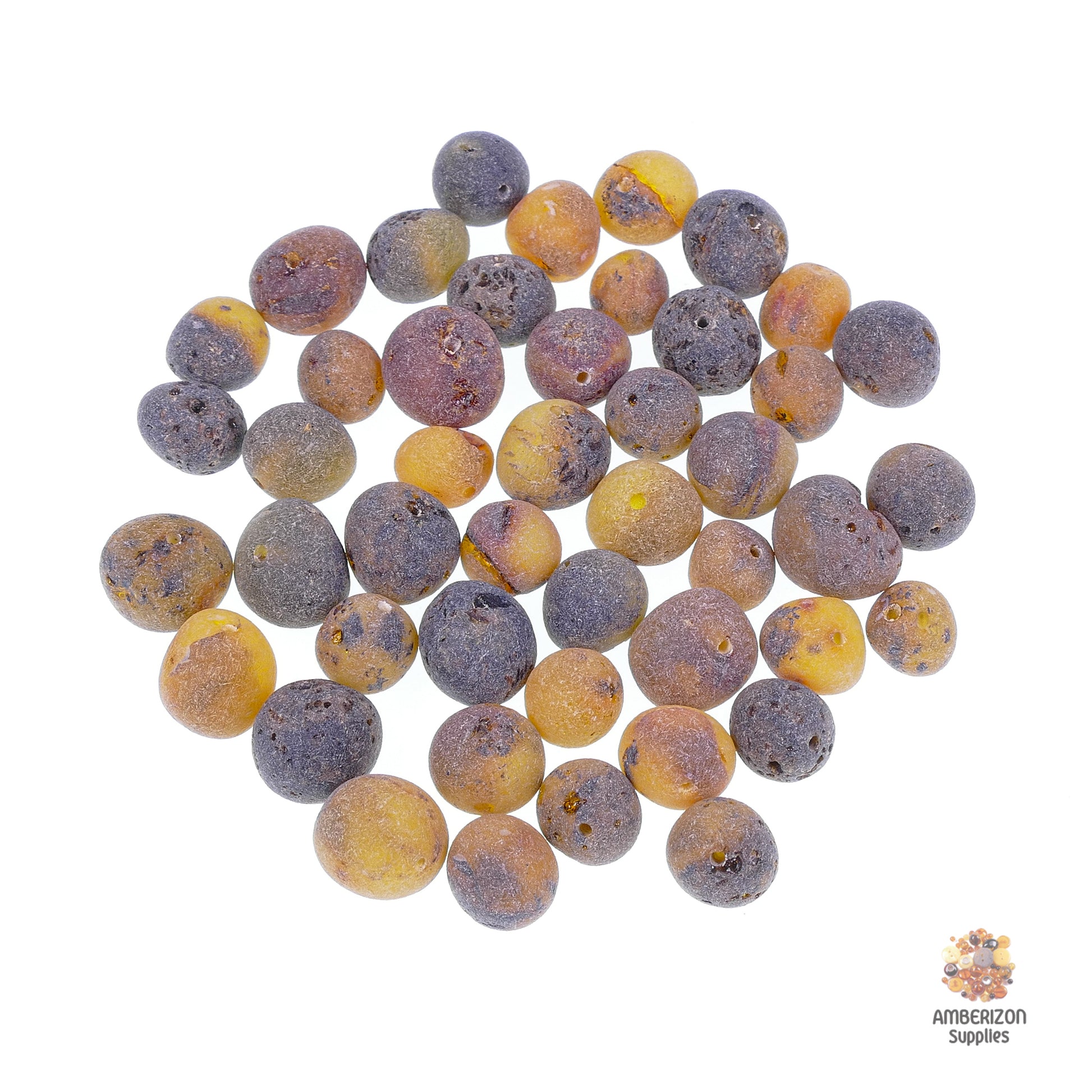 King Bead Set, Black and Amber Coordinating Set of 9 Beads – Bead
