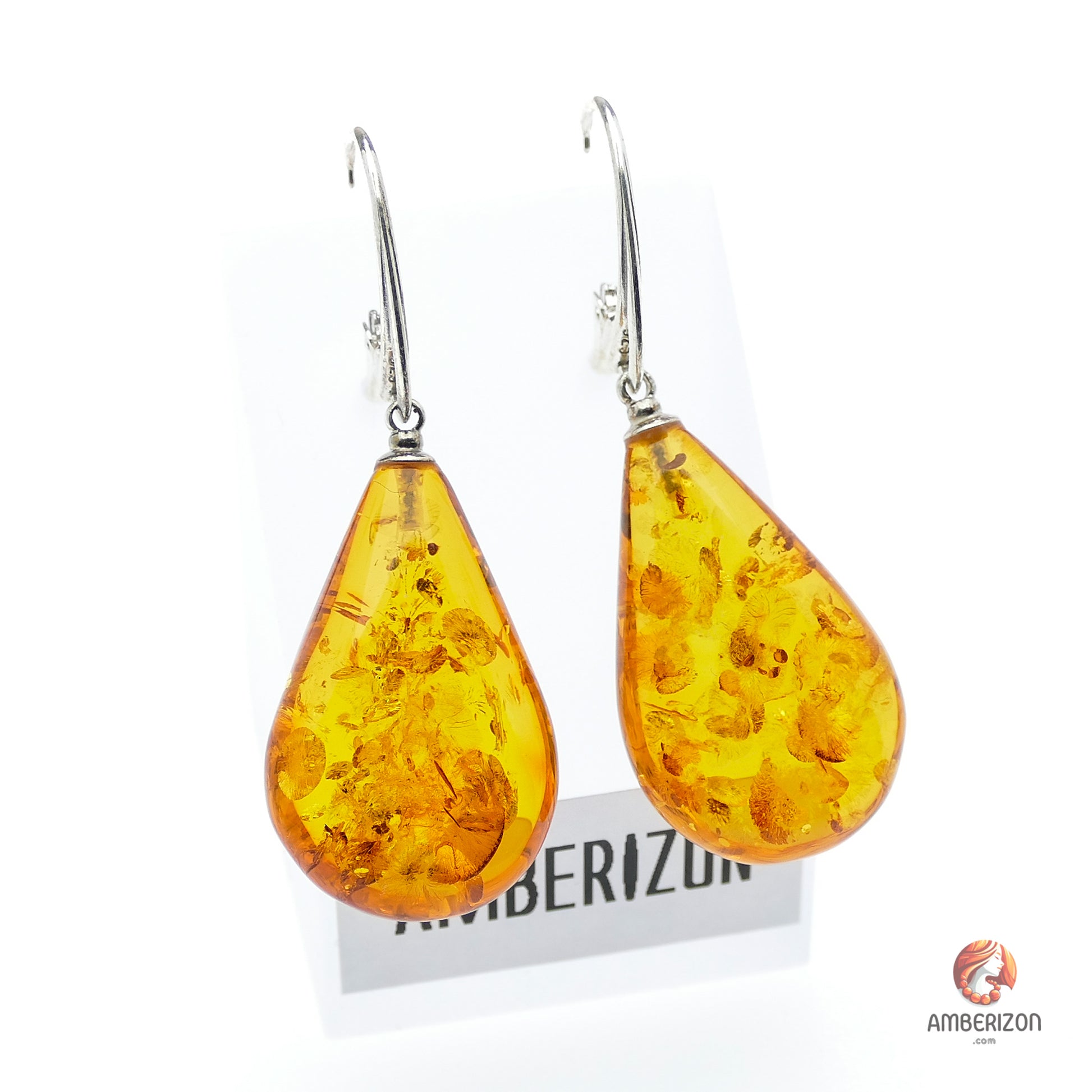 Baltic amber earrings - Honey drops