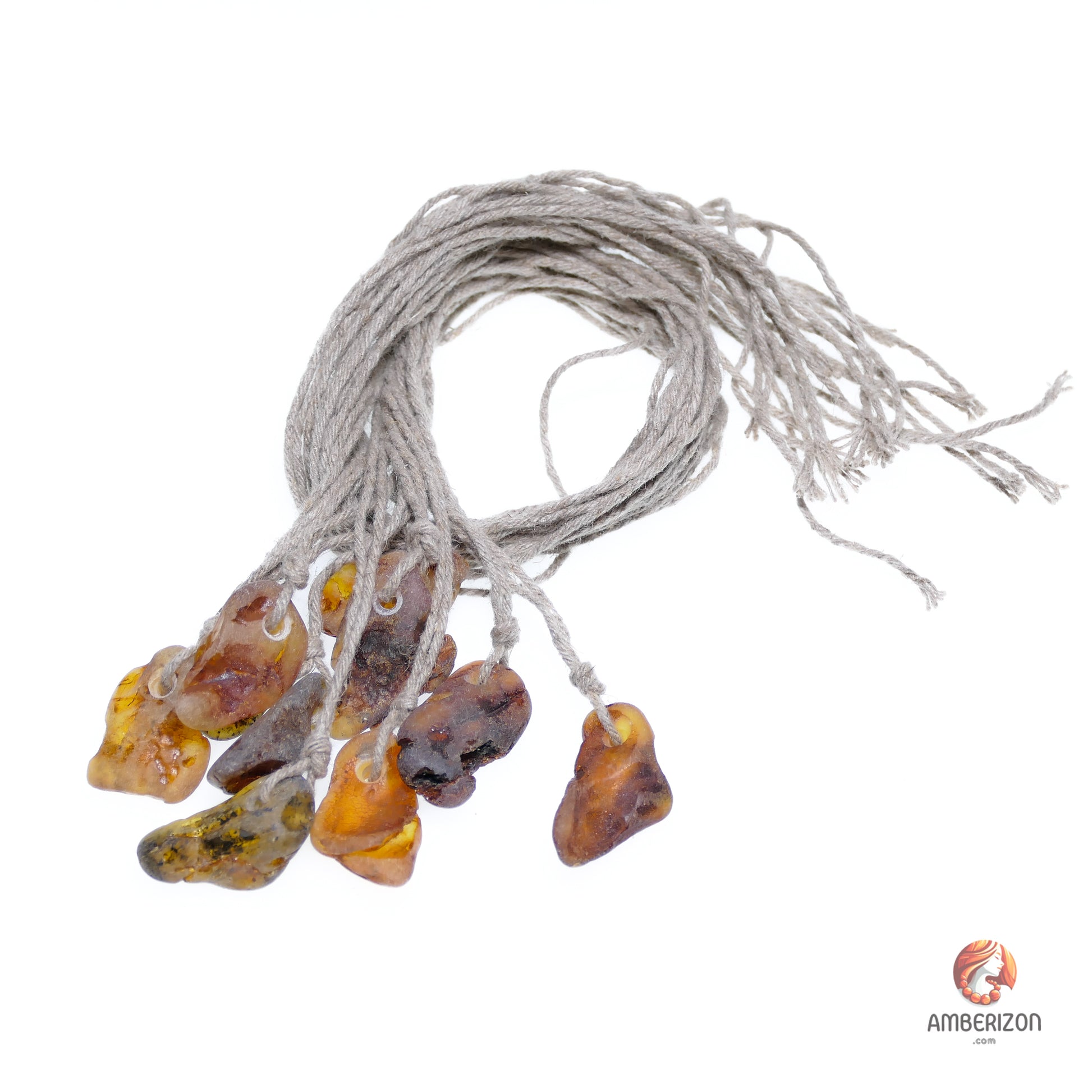 Freeform sea amber stone pendant - Natural authentic gemstones