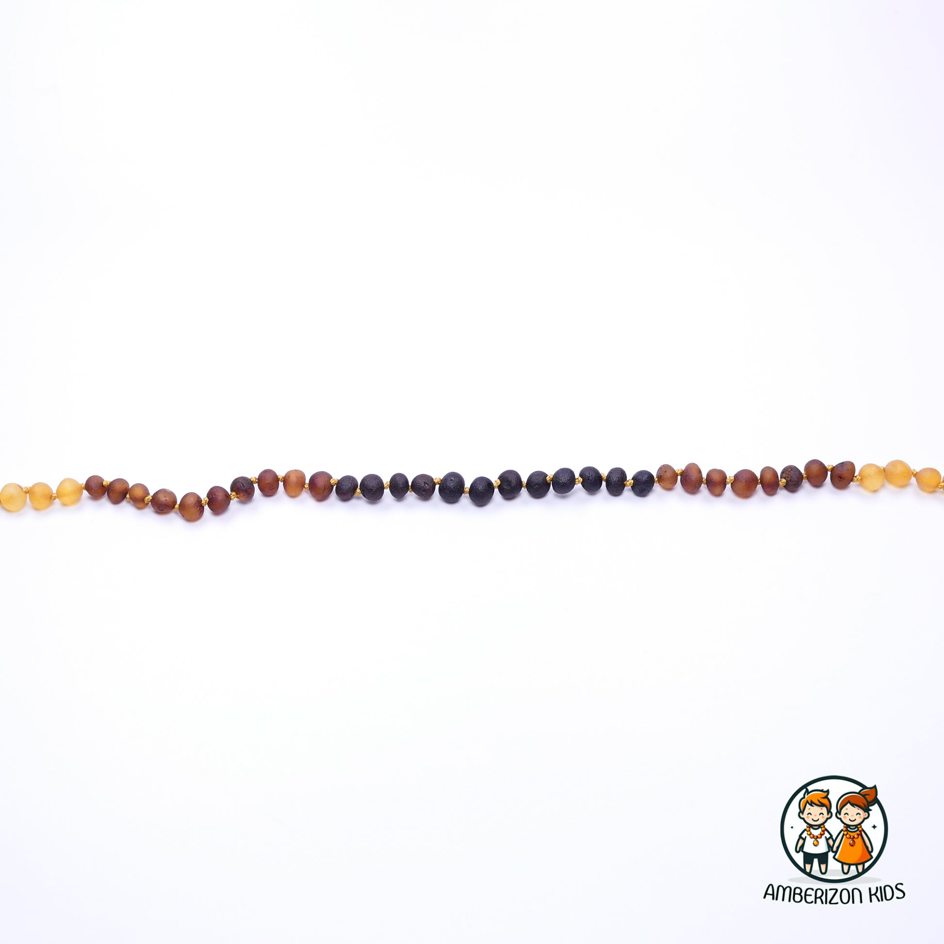 Unpolished raw amber baby necklace - Unisex - Gradient beads