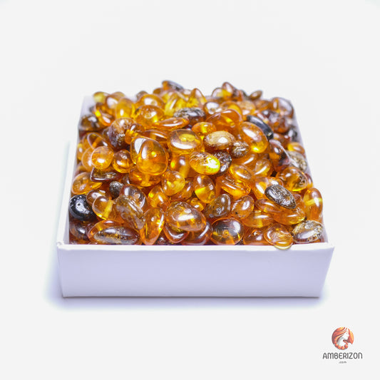 Loose amber beads for DIY - Drilled multi chip beads