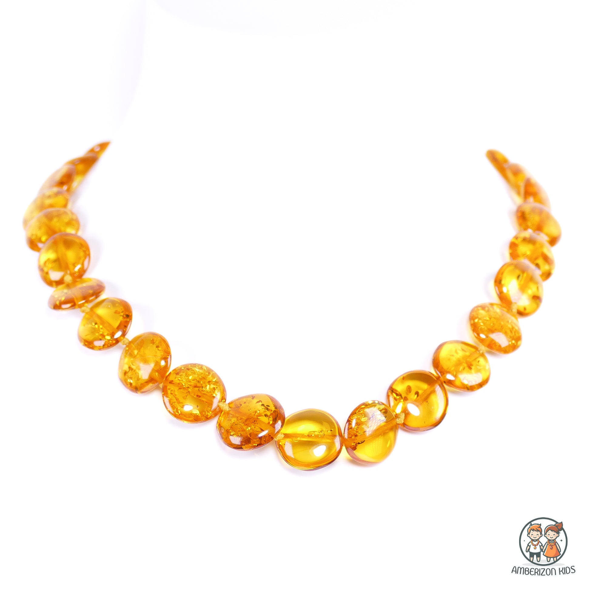 Baltic amber Baby necklace - Premium Tablet shape beads