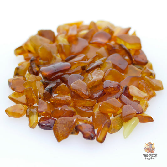 Loose tumbled honey butterscotch lemon Baltic amber chips undrilled no holes, natural raw amber stones
