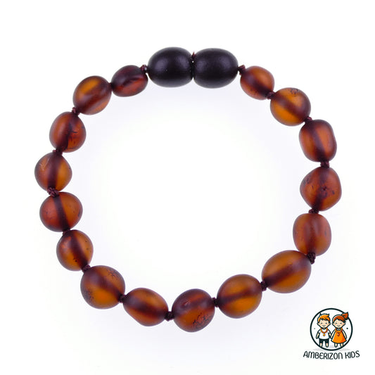Cherry frosted amber baby bracelet-anklet - Jumbo baroque beads