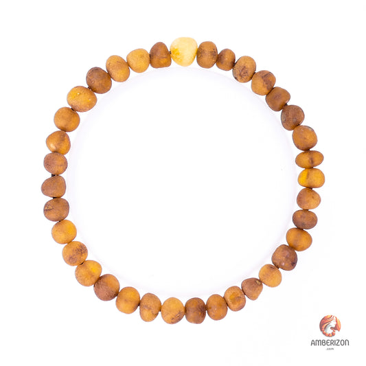 Raw amber bracelet - Premium orange & butterscotch baroque beads