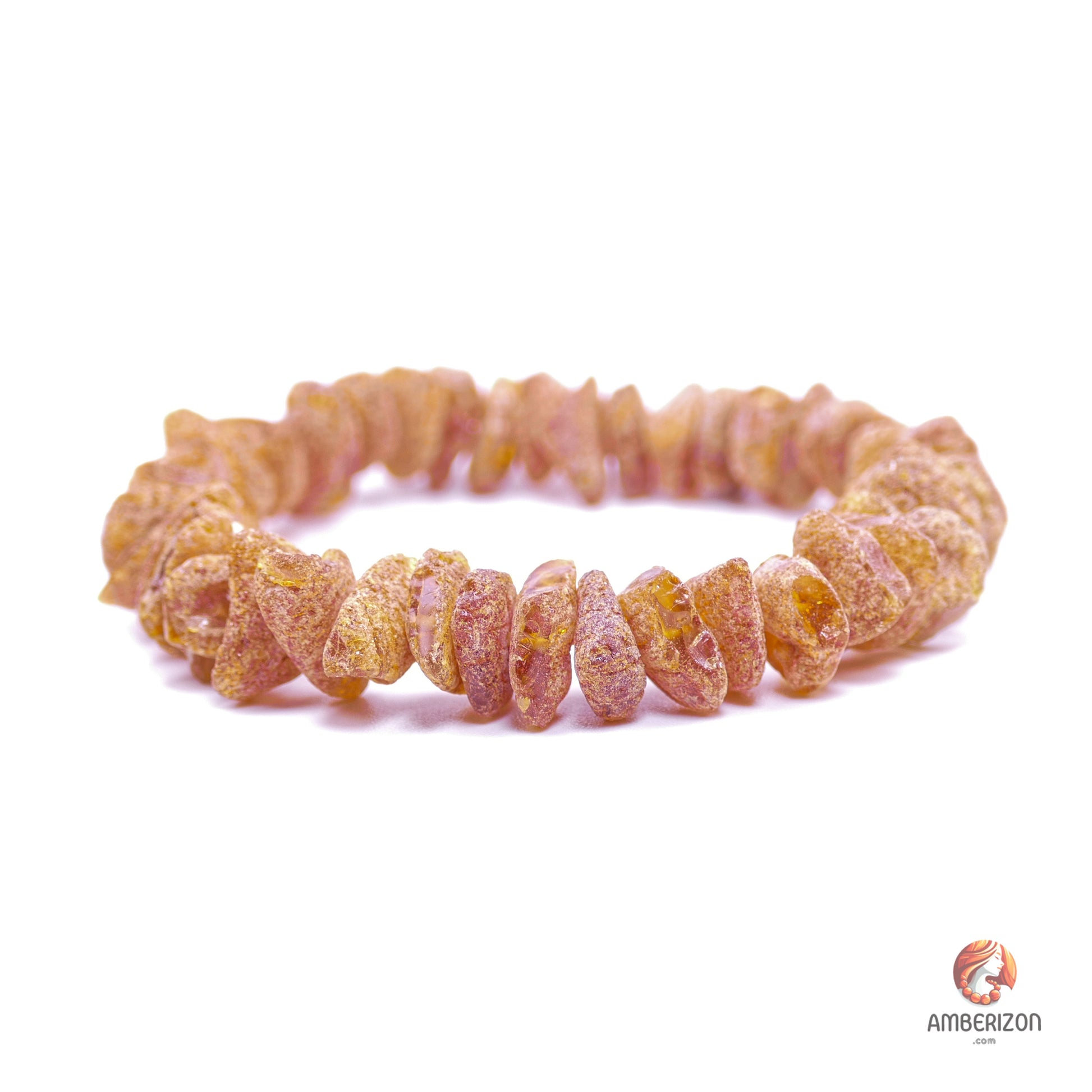 Raw sea amber bracelet - Unpolished chip shape beads